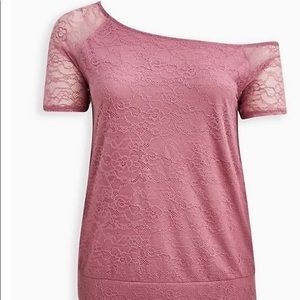 Lace top pink (mauve) TORRID SIZE 0 NEW